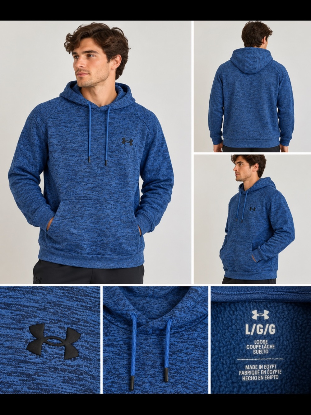 Under Armour Men's Heathered Royal Blue Pullover Hoodie
